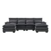 [VIDEO provided][New]109.8*55.9" Modern U-shaped Sectional Sofa with Waist Pillows,6-seat Upholstered Symmetrical Sofa Furniture,Sleeper Sofa Couch wi