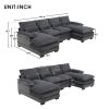 [VIDEO provided][New]109.8*55.9" Modern U-shaped Sectional Sofa with Waist Pillows,6-seat Upholstered Symmetrical Sofa Furniture,Sleeper Sofa Couch wi