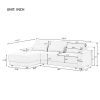 U_STYLE L-shaped Modular Sectional Sofa with Removable Back Cushions and 3 Pillows, Suitable for Living rooms, Offices, and Apartments