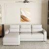 U_STYLE L-shaped Modular Sectional Sofa with Removable Back Cushions and 3 Pillows, Suitable for Living rooms, Offices, and Apartments