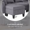 [New]87" Modern Sectional Sofa with coffee table,6-Seat Couch Set with Storage Ottoman,Various Combinations,L-Shape Indoor Furniture with Unique Armre