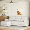 U_STYLE L-shaped Modular Sectional Sofa with Removable Back Cushions and 3 Pillows, Suitable for Living rooms, Offices, and Apartments