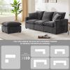 [VIDEO provided] [New] 84*57" Modern Modular Sofa, 4 Seat Chenille Sectional Couch Set with 2 Pillows Included, Freely Combinable Indoor Funiture for
