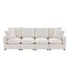 [VIDEO provided] [New] 110*29" Modern Modular Sofa, 4 Seat Chenille Sectional Couch Set with 2 Pillows Included, Freely Combinable Indoor Funiture for