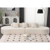[NEW ARRIVED] [VIDEO PROVIDED] Modern curved combination sofa, terrycloth fabric sofa, minimalist sofa in living room, apartment, no assembly required