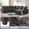 [VIDEO provided] [New] 110*84" Modern U Shape Modular Sofa, 7 Seat Chenille Sectional Couch Set with 2 Pillows Included, Freely Combinable Indoor Funi