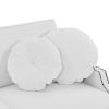 54.7" Multiple Adjustable Positions Sofa Bed Stylish Sofa Bed with a Button Tufted Backrest, Two USB Ports and Four Floral Lumbar Pillows for Living R