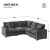 [VIDEO provided] [New] 84*84" Modern L Shape Modular Sofa, 5 Seat Chenille Sectional Couch Set with 2 Pillows Included, Freely Combinable Indoor Funit