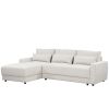 U_STYLE L-shaped Modular Sectional Sofa with Removable Back Cushions and 3 Pillows, Suitable for Living rooms, Offices, and Apartments