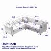83.5-Inch Oversized Corner Sofa, L-Shaped Sectional Couch, 5-Seater Corner Sofas with 3 Pillows for Living Room, Bedroom, Apartment, Office