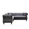 83.5-Inch Oversized Corner Sofa, L-Shaped Sectional Couch, 5-Seater Corner Sofas with 3 Pillows for Living Room, Bedroom, Apartment, Office