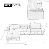 128" Sectional Sofa Cloud Sofa Chenille Upholstered Sofa Couch with Movable Ottoman, Comfortable Seat Cushions, Charging Ports and Three Back Pillows